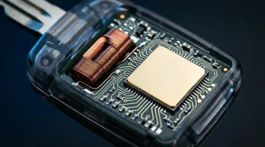 Technologie moderne de clés à transpondeur avec composants électroniques visibles
