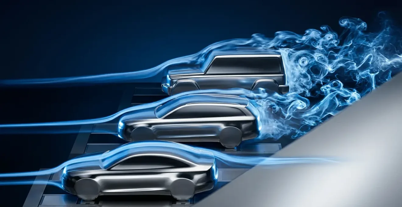 Comparaison aérodynamique entre berline, SUV et break sur autoroute française