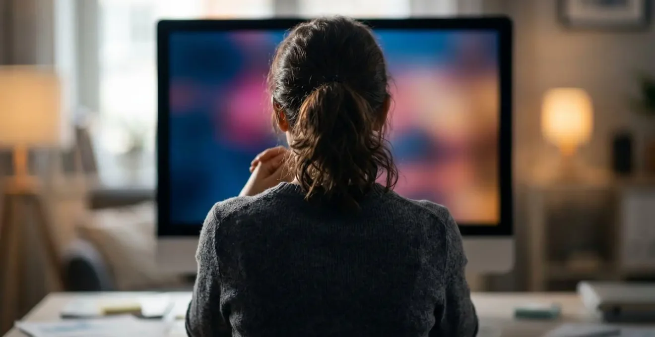 Personne de dos regardant un écran flou symbolisant la protection des données personnelles